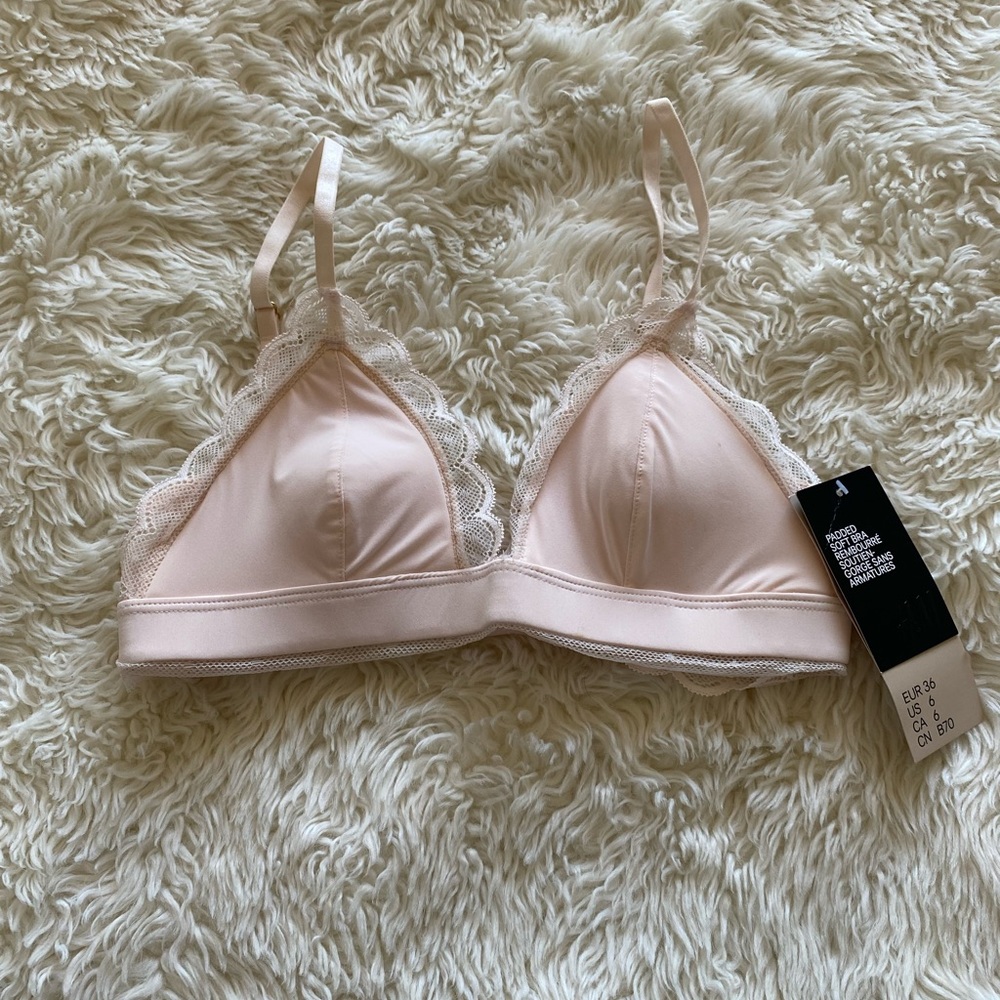 H&M Light Peach Padded Bralette- New